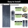 Homacer Navy 40 in. x 84 in. Slanted Stripe Design 004 Barn Door with Non-Bypass Installation Hardware Kit, 7ft Track, Interior use only view 4