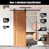 Homacer Early American 30 in. x 84 in. Slanted Stripe Design 002 Barn Door with Non-Bypass Installation Hardware Kit, 5.5ft Track, Interior use only view 3