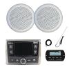 Infinity PRV-315.2 Marine Gauge Hole Mount USB Bluetooth AM/FM/WB Radio Receiver, Wired Remote, Extension Cable, 2x 5.25" 20 Watt Polycone Audio Speakers, Long Range Antenna (White, Bulk Packaging) view 1