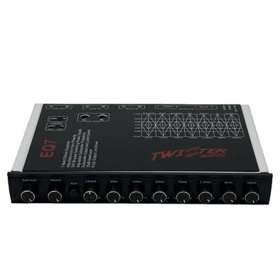 Twister Audio 7 Band Graphic Equalizer 1/2 Din Car Audio with RCA Outputs and High Level Speaker Inputs