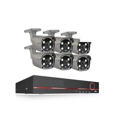8CH 5MP 8MP Security Camera System 4K HD POE IP Camera Kit Two Way Audio Face Detect Metal Outdoor Video Surveillance(None,8CH 6Pcs 5MP Camera)