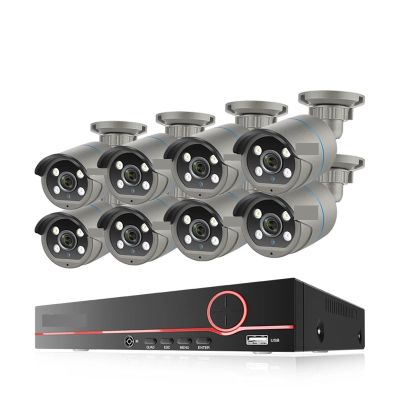 QDVOPHZA 8CH 4MP POE Security Camera System POE Kit P2P CCTV Surveillance Outdoor Audio Record Security IP Camera System(1T,8CH and 8 Camera)