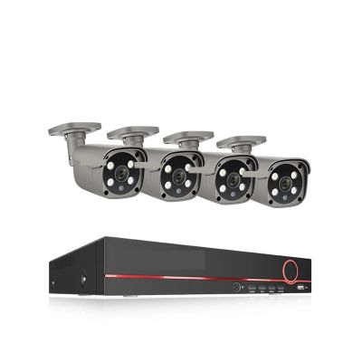 8CH 5MP 8MP Security Camera System 4K HD POE IP Camera Kit Two Way Audio Face Detect Metal Outdoor Video Surveillance(None,8CH 4Pcs 5MP Camera)