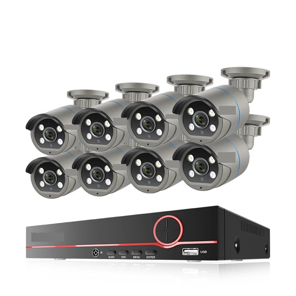 QDVOPHZA 8CH 4MP POE Security Camera System POE Kit P2P CCTV Surveillance Outdoor Audio Record Security IP Camera System(None,8CH and 8 Camera)