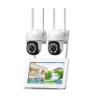 QDVOPHZA 3MP Wireless Security Camera System Set PTZ 4CH CCTV NVR Monitor Kit Outdoor Street P2P WiFi Video Surveillance Camera System(4CH 2 PTZ add 32G,U/K) view 1