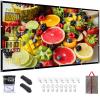 NMEPLAD Projector Screen 120 Inch Portable Movie Screen for Outdoor Indoor 16:9 Foldable Wrinkle-Free 1.1 GAIN,160Viewing,Support Front Rear Projection with 8 Sticky Hooks & 8 Nail Hooks (120 INCH) view 1