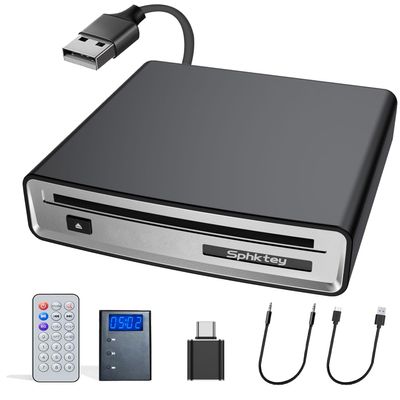 Portable CD Player for Car,Truck External Car CD Player, USB or AUX Connection,auto Players,Plug and PlayLossless Sound Quality