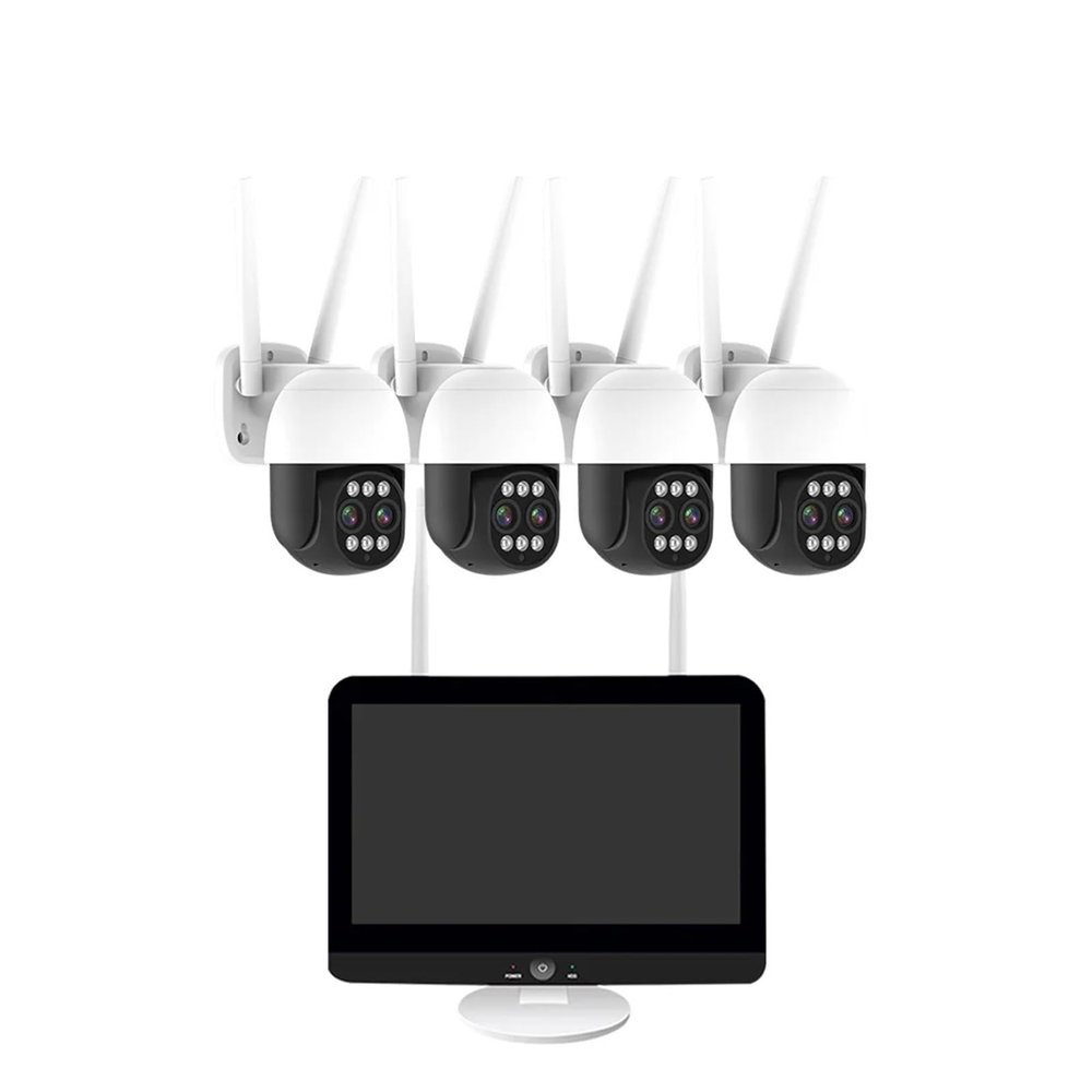 QDVOPHZA Smart Wireless WiFi Camera Kit 8MP 10X Zoom PTZ AI Human Detection Outdoor Security Camera 10CH NVR Video Surveillance System(None,4 Camera 10CH NVR_U/K)