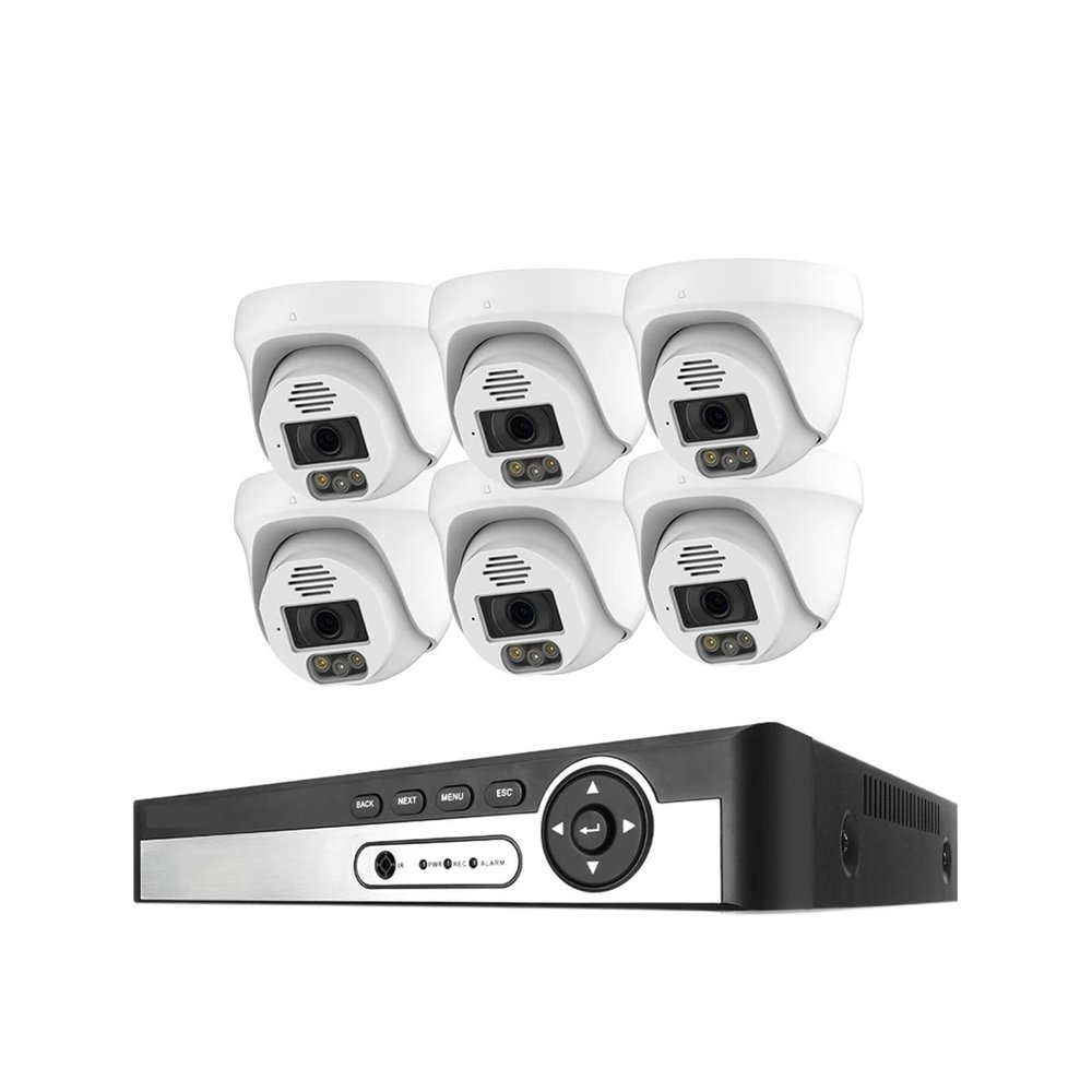QDVOPHZA Security Camera System 8CH 8MP 5MP Video Surveillance Kit Ai Face Detection Two Way Audio IP Camera Set(None,8CH NVR 6Pcs Cam 5MP)