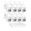 5MP WiFi Security Surveillance Camera System Kit Motion Tracking Color Night Vision 10CH NVR Wireless CCTV Cameras Set(1T,Silver) view 1