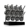 QDVOPHZA 3MP PTZ Wireless CCTV System Two Way Audio WiFi IP Security Camera 10CH P2P NVR Video Surveillance Kit Human Auto Track(None,8CH NVR and 8 Camera) view 1
