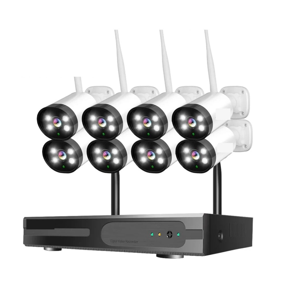 5MP WiFi CCTV Camera Security System Kit H.265+ 10CH NVR Wireless Set P2P Outdoor Wireless IP Cameras Surveillance System(None,3MP Bullet System B)