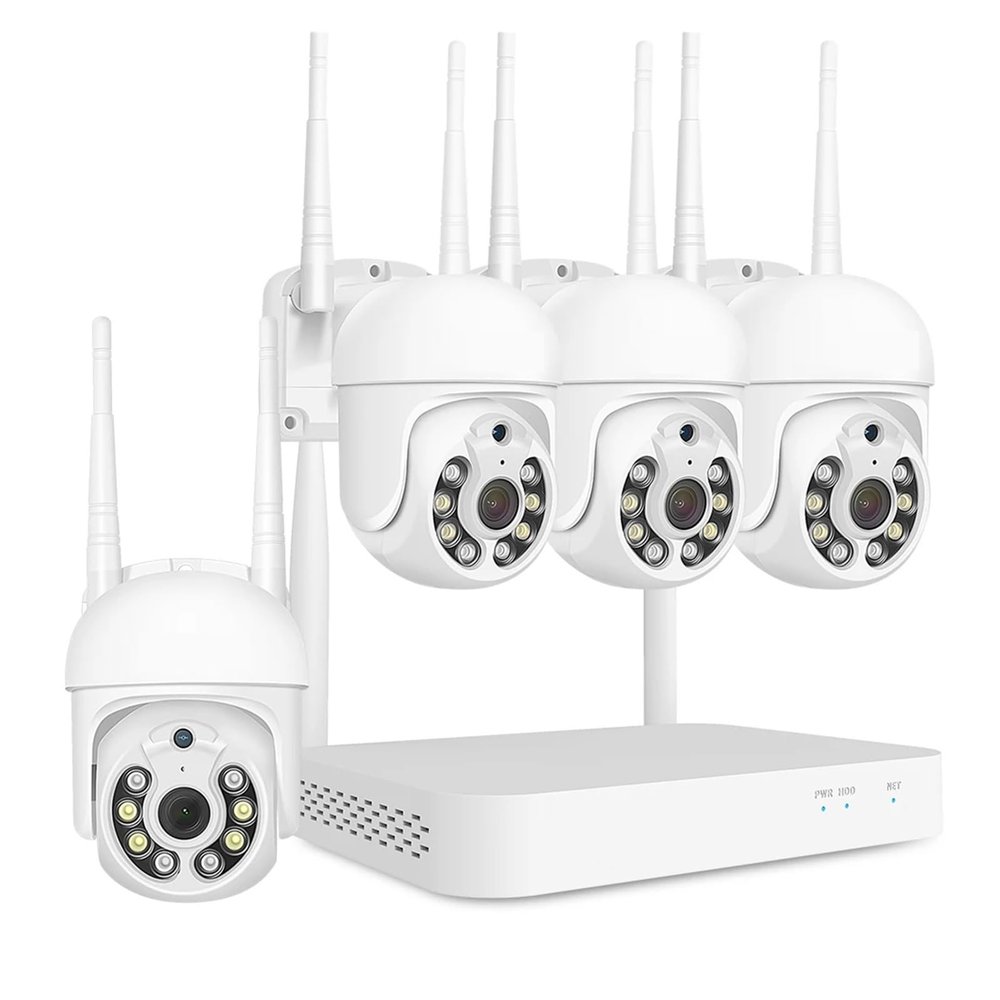 QDVOPHZA 5MP WiFi Security Surveillance Camera System Kit Motion Tracking Color Night Vision 10CH NVR Wireless CCTV Cameras Set(1T,Rose Gold)