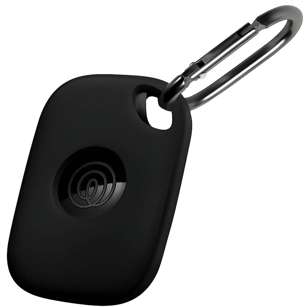 Geiomoo Silicone Case for Tile Pro (2024) Tracker, Soft Flexible Scratch Resistant Protective Cover with Carabiner (Black)