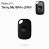 Geiomoo Silicone Case for Tile Pro (2024) Tracker, Soft Flexible Scratch Resistant Protective Cover with Carabiner (Black) view 2