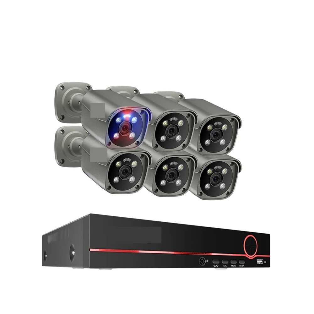 QDVOPHZA 8CH 5MP 8MP Security Camera System 4K HD POE IP Camera Kit Two Way Audio Face Detect Metal Outdoor Video Surveillance(1T,8CH 6Pcs 8MP Camera)