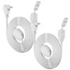 2 Prong 3 Outlets Flat Plug Extension Cord 10 FT/2 Pack with Foot Switch & Safety Cover for Floor Lamp Christmas Light Appliance 16AWG 125V 13A Pedal On/Off Inline Push Switch Step On Power Cord-White view 1