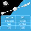 2 Prong 3 Outlets Flat Plug Extension Cord 10 FT/2 Pack with Foot Switch & Safety Cover for Floor Lamp Christmas Light Appliance 16AWG 125V 13A Pedal On/Off Inline Push Switch Step On Power Cord-White view 3