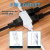 2 Prong 3 Outlets Flat Plug Extension Cord 10 FT/2 Pack with Foot Switch & Safety Cover for Floor Lamp Christmas Light Appliance 16AWG 125V 13A Pedal On/Off Inline Push Switch Step On Power Cord-White view 4
