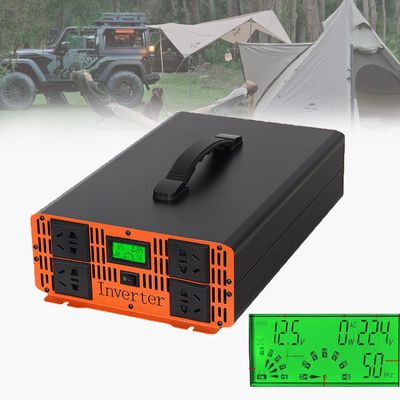 3300w Power Inverter Pure Sine 12v to 220v Voltage Converter 6600 Watts Peak, LCD Screen and Double Fans, with 4 Sockets,Portable,for Motorhomes,Trucks,Boats,Camping