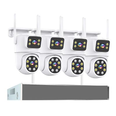QDVOPHZA 4MP Wireless Dual Lens Camera Security System Kit Two Way Audio PTZ WiFi IP Security Camera 16CH NVR Surveillance System(None,16CH 4MP with 4 PTZ)