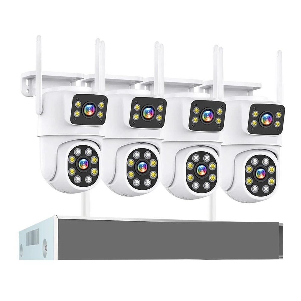 QDVOPHZA 4MP Wireless Dual Lens Camera Security System Kit Two Way Audio PTZ WiFi IP Security Camera 16CH NVR Surveillance System(None,16CH 4MP with 4 PTZ)
