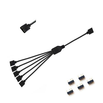 30cm Motherboard Aura Splitter Line RGB Hub 30cm Extension Cable MOD Interface 5V 3PIN 12V 4PIN Extender Water Cooler Custom(5V 1 to 5)