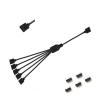 30cm Motherboard Aura Splitter Line RGB Hub 30cm Extension Cable MOD Interface 5V 3PIN 12V 4PIN Extender Water Cooler Custom(5V 1 to 5) view 1
