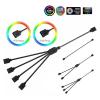 30cm Motherboard Aura Splitter Line RGB Hub 30cm Extension Cable MOD Interface 5V 3PIN 12V 4PIN Extender Water Cooler Custom(5V 1 to 5) view 2