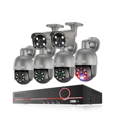 QDVOPHZA 8CH 5MP Security Camera System Night Vision Human Detection POE PTZ Camera Outdoor Security Surveillance Cam Kit P2P(1T,14)