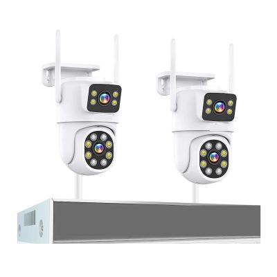 QDVOPHZA 4MP Wireless Dual Lens Camera Security System Kit Two Way Audio PTZ WiFi IP Security Camera 16CH NVR Surveillance System(None,16CH 4MP with 2 PTZ)