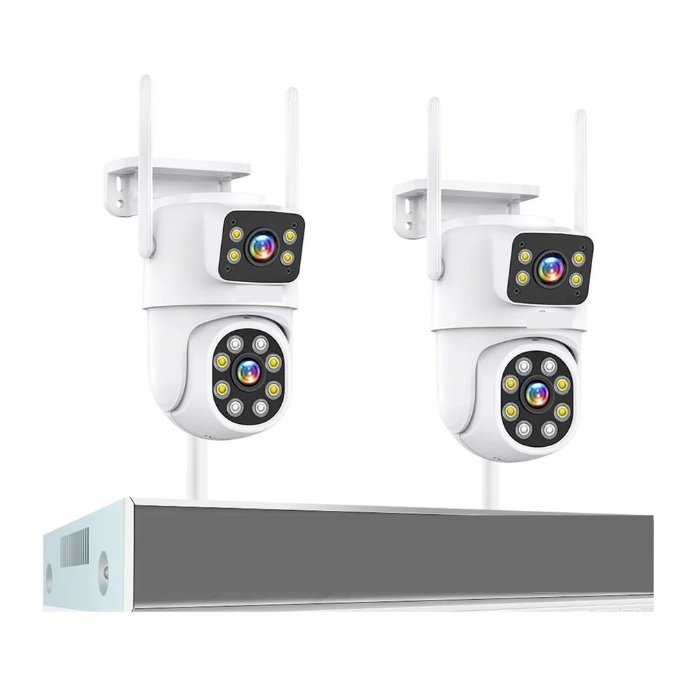 QDVOPHZA 4MP Wireless Dual Lens Camera Security System Kit Two Way Audio PTZ WiFi IP Security Camera 16CH NVR Surveillance System(None,16CH 4MP with 2 PTZ)