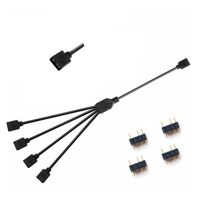 30cm Motherboard Aura Splitter Line RGB Hub 30cm Extension Cable MOD Interface 5V 3PIN 12V 4PIN Extender Water Cooler Custom(12V 1 to 4)