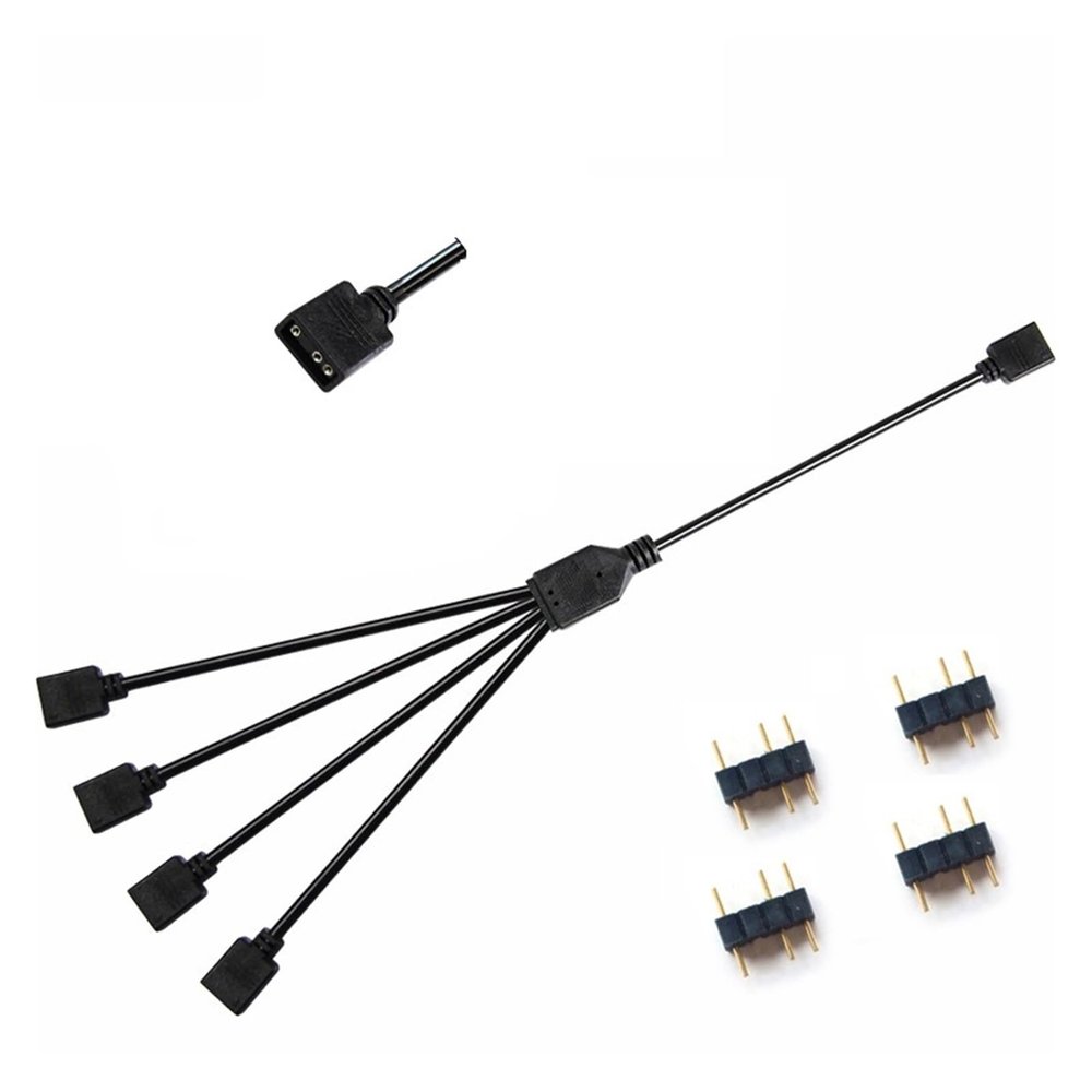 30cm Motherboard Aura Splitter Line RGB Hub 30cm Extension Cable MOD Interface 5V 3PIN 12V 4PIN Extender Water Cooler Custom(12V 1 to 4)