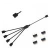 30cm Motherboard Aura Splitter Line RGB Hub 30cm Extension Cable MOD Interface 5V 3PIN 12V 4PIN Extender Water Cooler Custom(12V 1 to 4) view 1