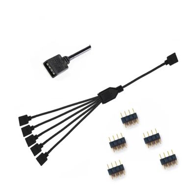 ACGTUY 30cm Motherboard Aura Splitter Line RGB Hub 30cm Extension Cable MOD Interface 5V 3PIN 12V 4PIN Extender Water Cooler Custom(12V 1 to 5)