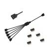 ACGTUY 30cm Motherboard Aura Splitter Line RGB Hub 30cm Extension Cable MOD Interface 5V 3PIN 12V 4PIN Extender Water Cooler Custom(12V 1 to 5) view 1
