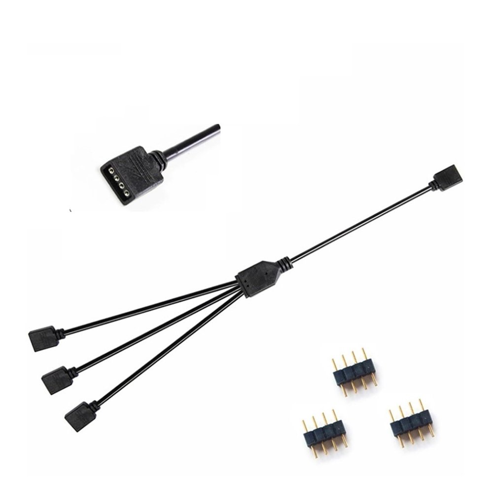 30cm Motherboard Aura Splitter Line RGB Hub 30cm Extension Cable MOD Interface 5V 3PIN 12V 4PIN Extender Water Cooler Custom(12V 1 to 3)