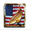 American Flag Redfish Red Drum Spottail Bass Saltwater Fishing Sticker Decal (5"x8" Single) view 1