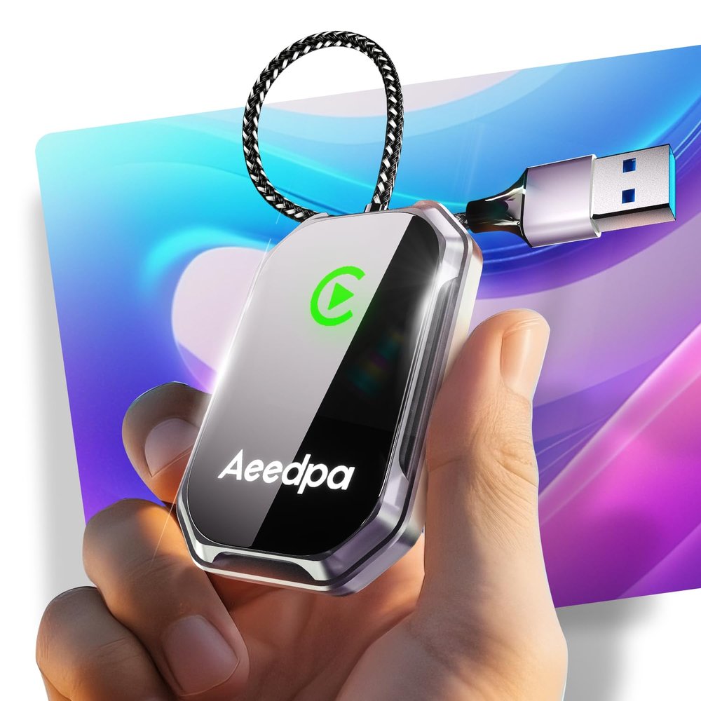 Aeedpa Wireless CarPlay Adapter for Apple iPhone,2025 Upgrade, Convert Wired to Wireless CarPlay Dongle for Factory CarPlay, Plug & Play for Cars/Trucks 2015+, Bluetooth 5.3, iOS 10+