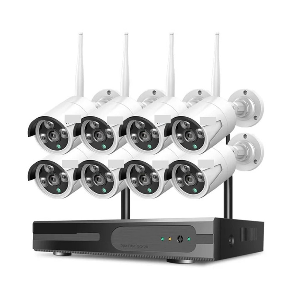 5MP WiFi Video Surveillance Camera System 10CH P2P NVR Motion Audio Set Outdoor Night Vision CCTV Camera Security Kit(None,5MP 10CH NVR 8 Cams)