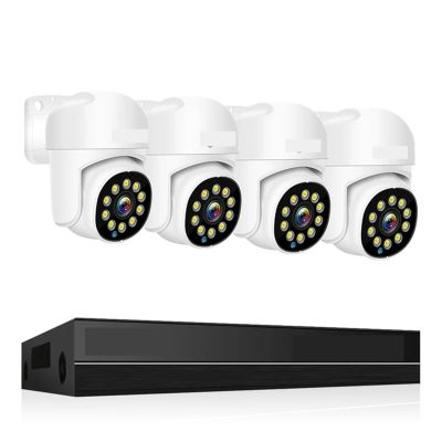 QDVOPHZA 4K POE Surveillance System 8MP 4MP Two Way Audio PTZ CCTV Outdoor AI Security Camera 8CH P2P NVR Video Surveillance Kit(None,8CH 8MP with 4 Cam)