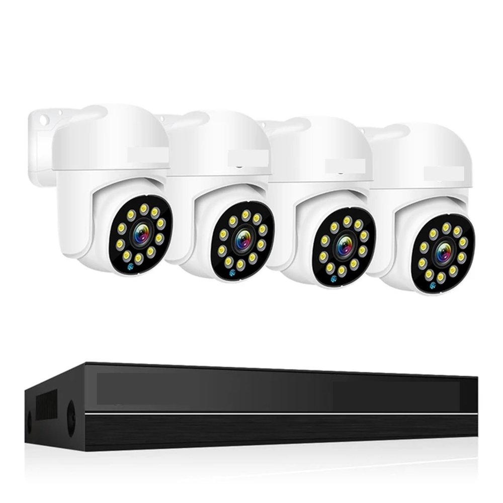 QDVOPHZA 4K POE Surveillance System 8MP 4MP Two Way Audio PTZ CCTV Outdoor AI Security Camera 8CH P2P NVR Video Surveillance Kit(None,8CH 8MP with 4 Cam)