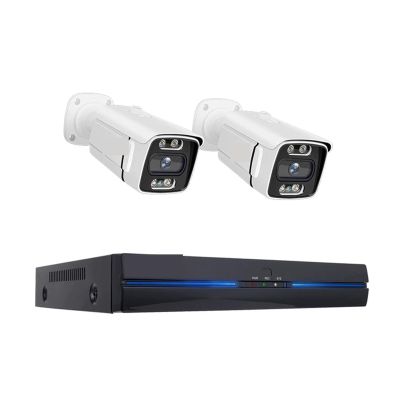 QDVOPHZA Video Surveillance Camera POE System 4K 8MP 5MP Color Night Vision Security Outdoor CCTV IP NVR H.265 P2P Set Speaker Kit(None,2 Camera 8MP)
