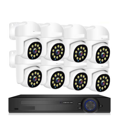 4K 16CH Surveillance System 8MP 4MP Two Way Audio PTZ CCTV System AI P2P Security Camera Video Surveillance Kit(None,16CH 8MP with 8 Cam)