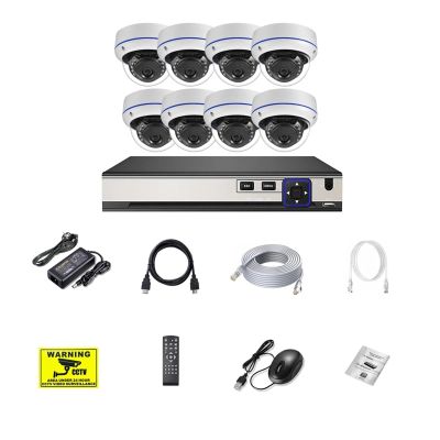 10CH 8MP 4K POE Dome Security Camera System IP Set 4MP Vandal-Proof Home Audio CCTV Video Surveillance Protection Kit(None,8PCS 8MP Cameras)