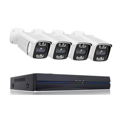 QDVOPHZA Video Surveillance Camera POE System 4K 8MP 5MP Color Night Vision Security Outdoor CCTV IP NVR H.265 P2P Set Speaker Kit(None,4 Camera 8MP)