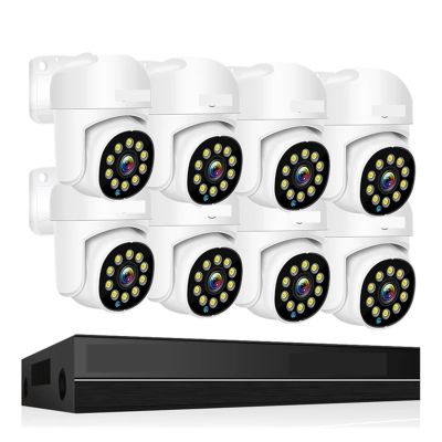 4K POE Surveillance System 8MP 4MP Two Way Audio PTZ CCTV Outdoor AI Security Camera 8CH P2P NVR Video Surveillance Kit(None,8CH 4MP with 8 Cam)