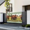 Party Backdrop Banner, Brown Bear Walking Themed Party Wall Background, Reusable Photography Birthday Party Banner Decorations view 4