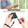 Hand Crank Charger, Hand Crank Phone Charger Hand Crank Generator Emergency Charger USB Charger for Outdoor Hiking Camping (Black) view 2